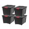 IRIS USA Plastic Storage Bins with Lids and Secure Latching Buckles